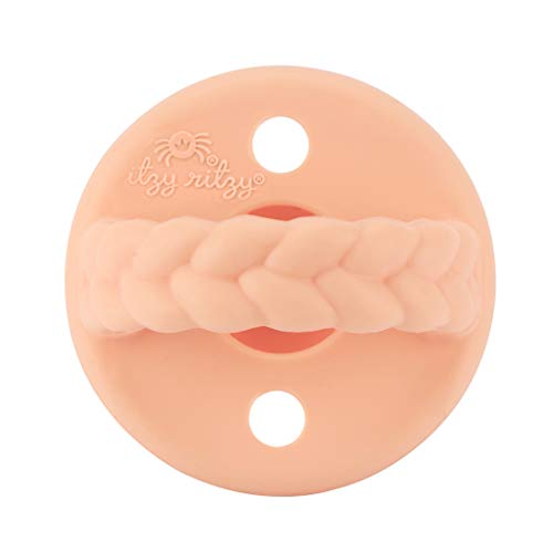 Itzy Ritzy Sweetie Soother Pacifier - Silicone Newborn Pacifiers with Collapsible Handle & Two Air Holes for Added Safety