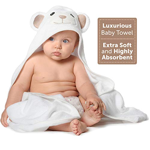 Premium Ultra Soft Organic Bamboo Baby Hooded Towel - Hypoallergenic Baby Towels for Infant and Toddler