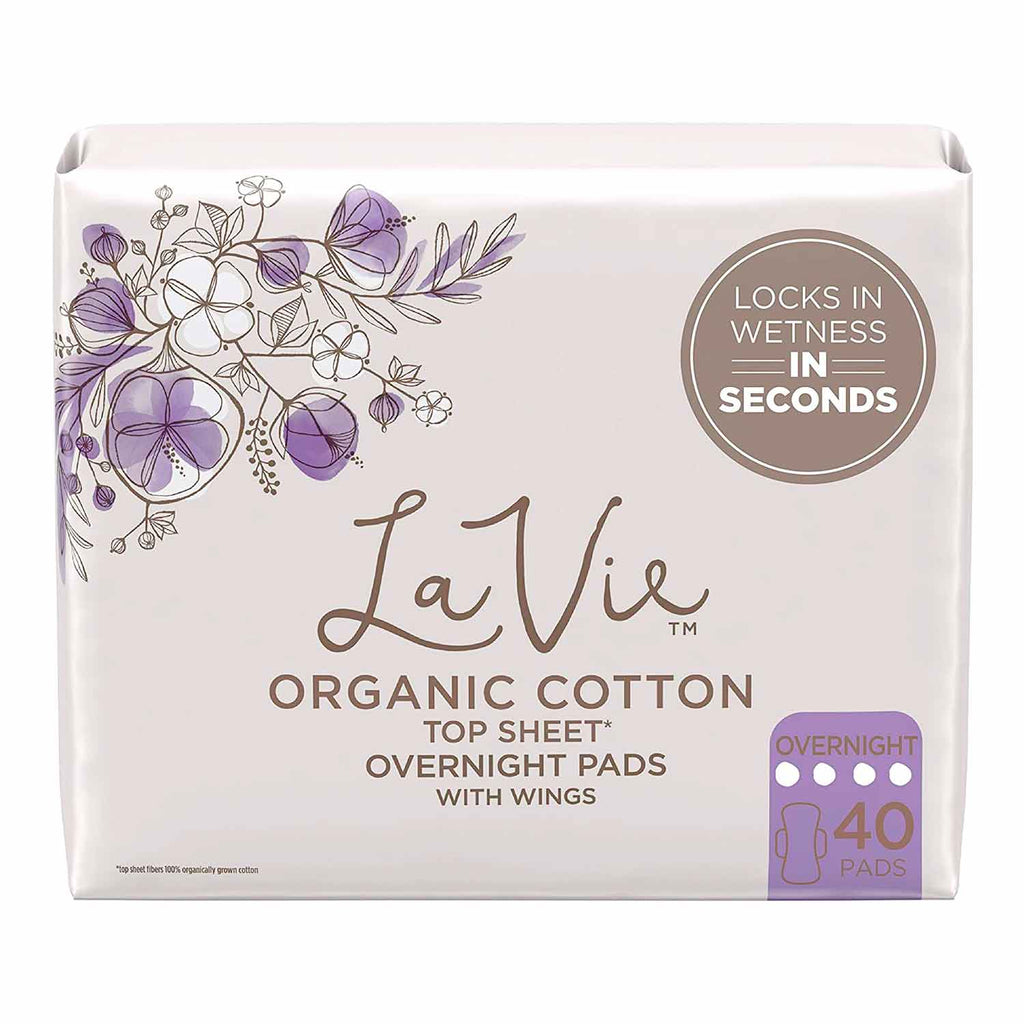 La Vie Organic Cotton Feminine Pads with Wings