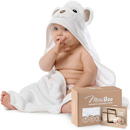 Premium Ultra Soft Organic Bamboo Baby Hooded Towel - Hypoallergenic Baby Towels for Infant and Toddler