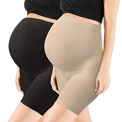 Womens Seamless Maternity Shapewear High Waist Mid-Thigh Pettipant Pregnancy Underwear for Belly Support