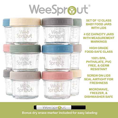 WeeSprout Glass Baby Food Storage Containers