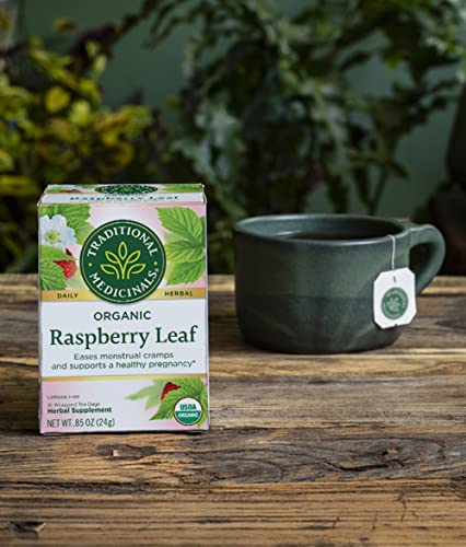Traditional Medicinals Organic Raspberry Leaf Herbal Tea Caffeine Free