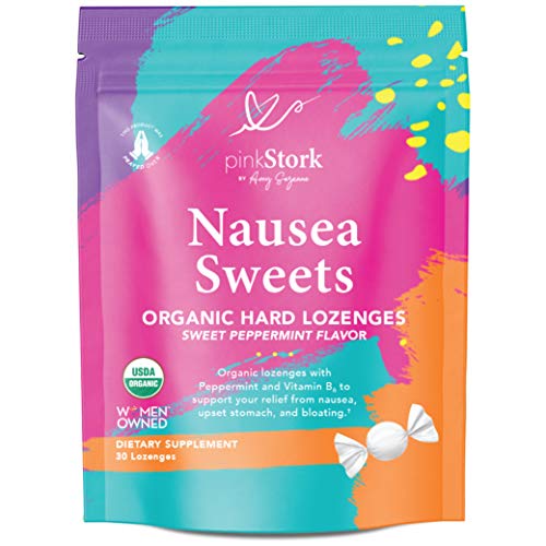 Pink Stork Nausea Sweets - Lite Peppermint, Organic Hard Candy, Nausea Relief, Morning Sickness Relief for Pregnant Women
