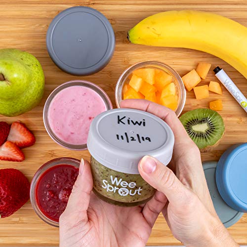 Glass Baby Food Storage Containers Set of 12, Leakproof 4 oz Glass Baby  Food Jars with Lids & Marker, Reusable Small Glass Baby Food Containers for  Infant & Baby, Freezer, Microwave 
