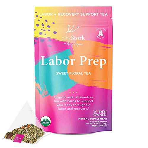 Pink Stork Labor Prep Tea: Sweet Floral, Red Raspberry Leaf Tea, 100%  Organic, Pregnancy Must