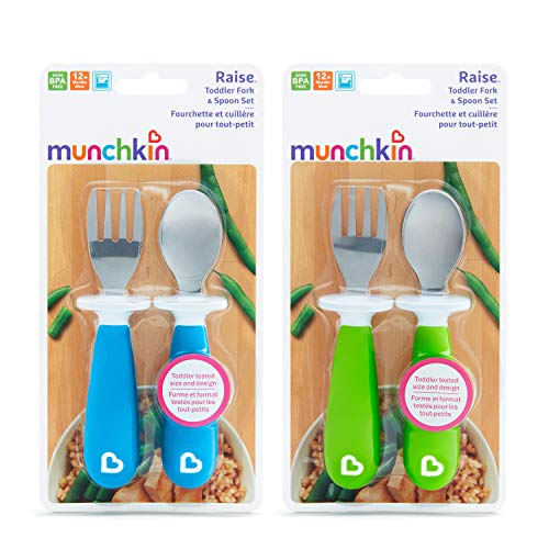 Munchkin 4 Count Raise Toddler Fork and Spoon