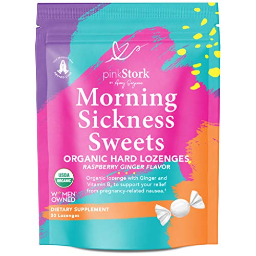 Pink Stork Morning Sickness Sweets - Ginger Raspberry Morning Sickness Candy for Pregnancy, Nausea, and Digestion