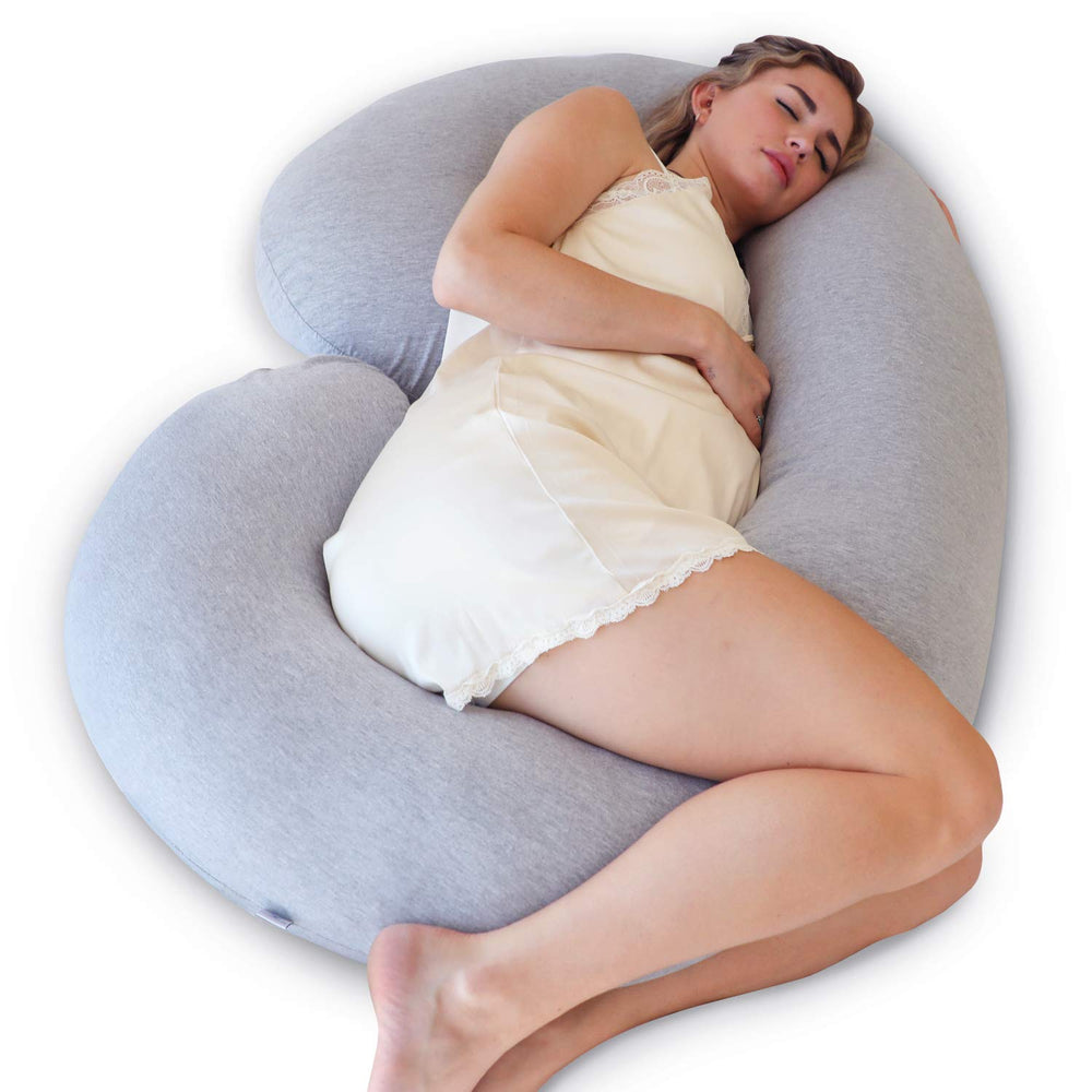  Full Body Pregnancy Pillow – Extra Soft Support Cushion for  Maternity Nursing and Back Pain Relief - 100% Cotton Washable Cover (C  Shaped) : Baby